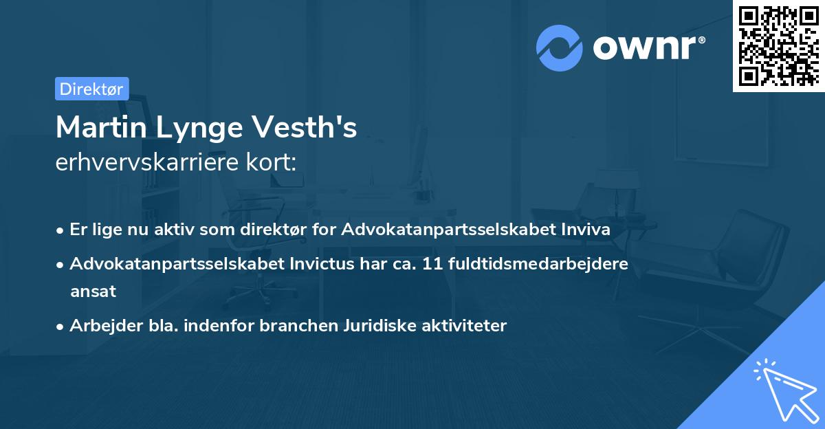 Martin Lynge Vesth's erhvervskarriere kort