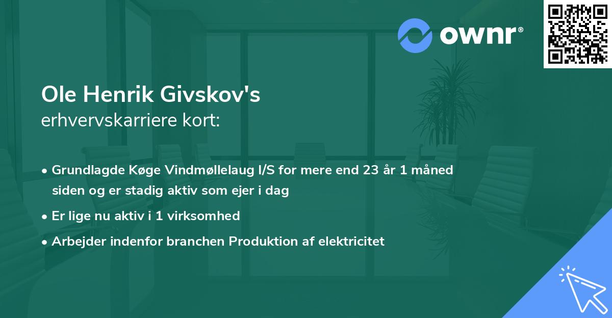 Ole Henrik Givskov's erhvervskarriere kort