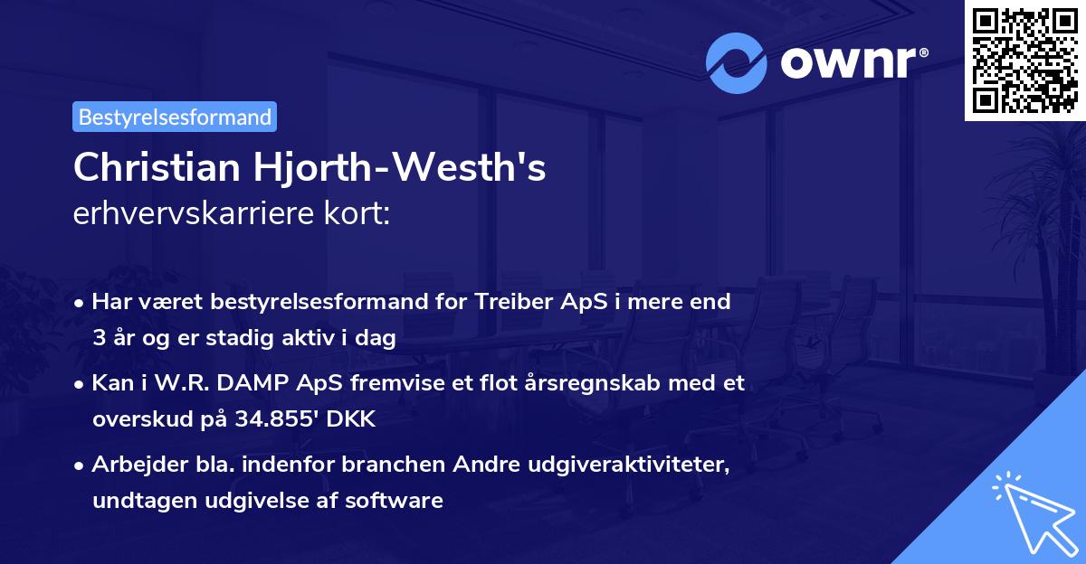 Christian Hjorth-Westh's erhvervskarriere kort