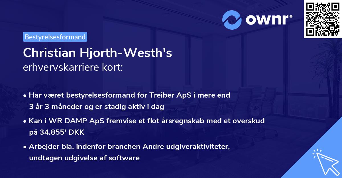 Christian Hjorth-Westh's erhvervskarriere kort