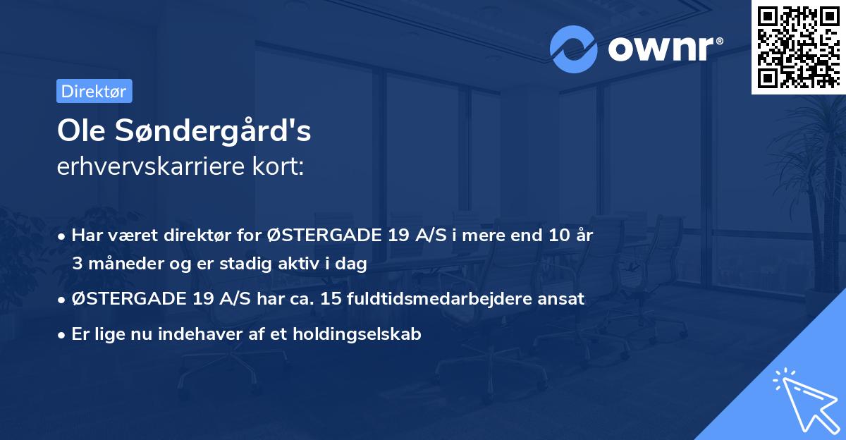 Ole Søndergård's erhvervskarriere kort