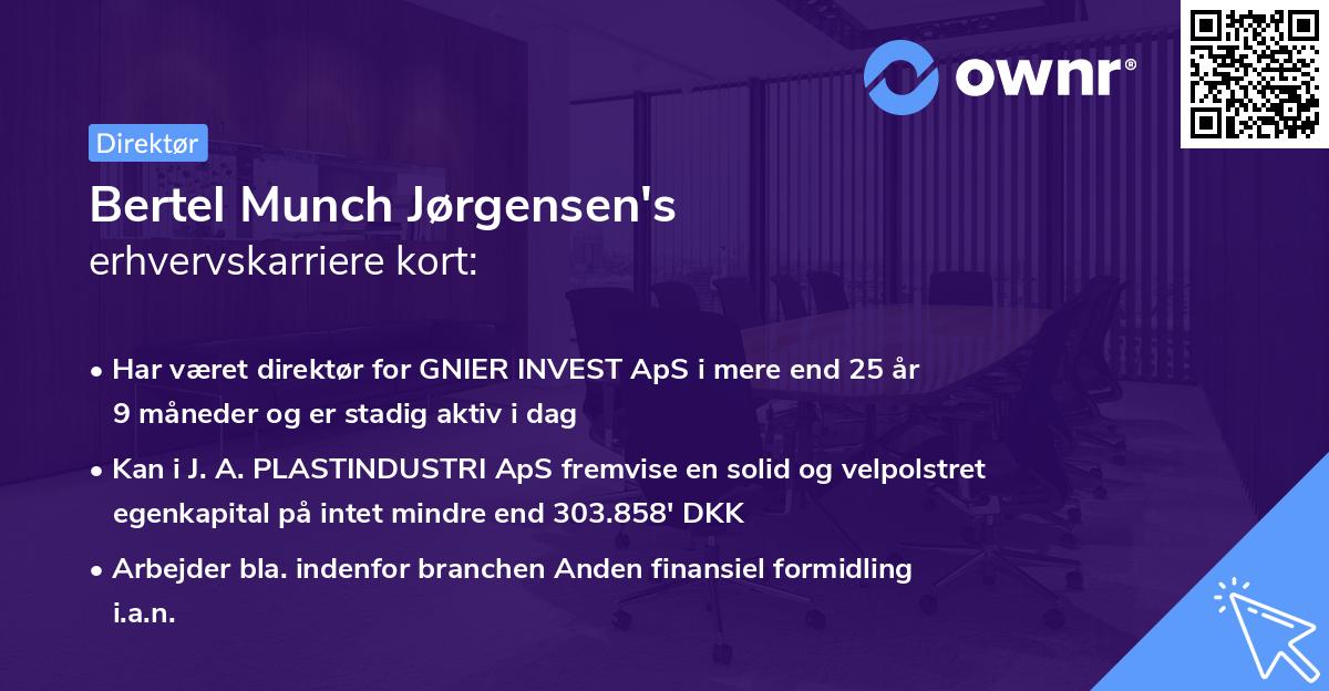Bertel Munch Jørgensen's erhvervskarriere kort