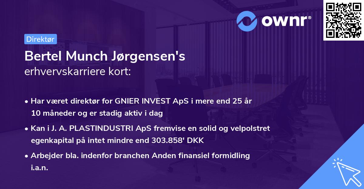 Bertel Munch Jørgensen's erhvervskarriere kort