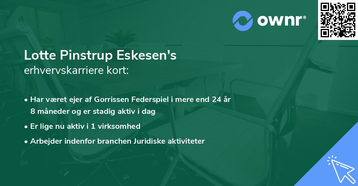 Lotte Pinstrup Eskesen's erhvervskarriere kort