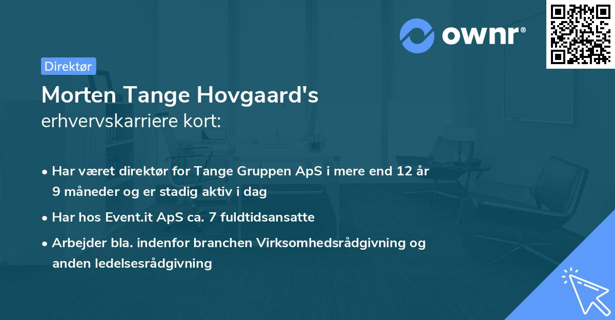 Morten Tange Hovgaard's erhvervskarriere kort