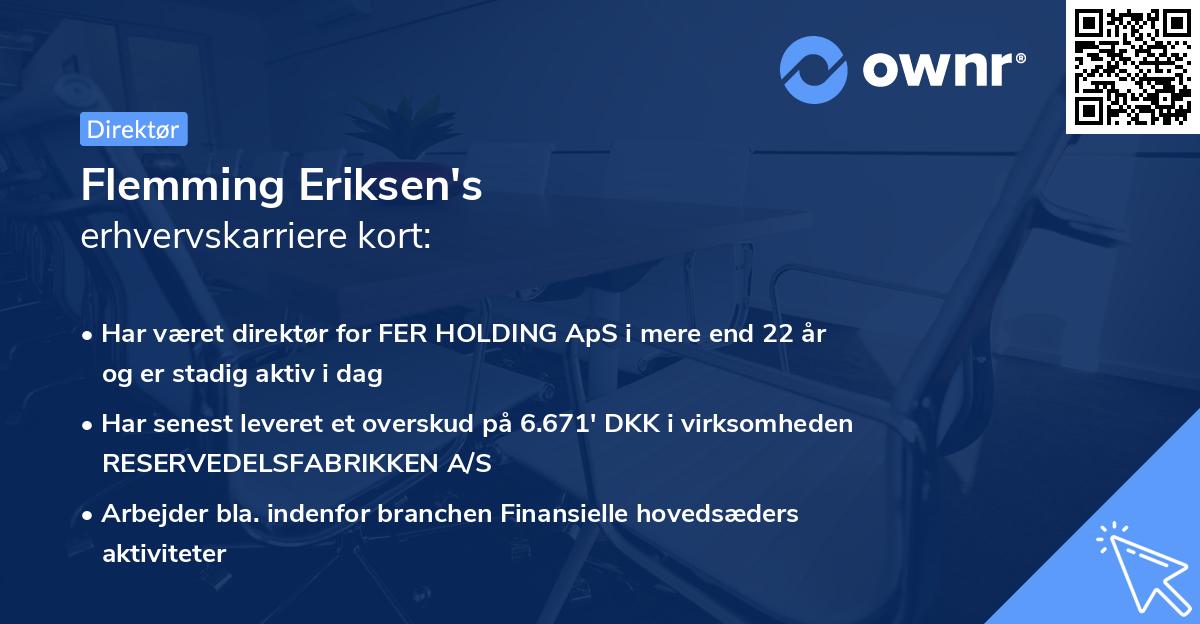 Flemming Eriksen's erhvervskarriere kort