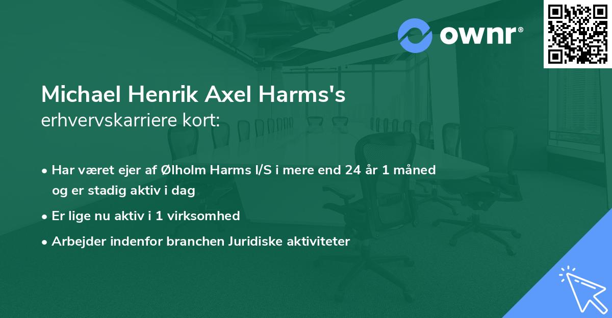 Michael Henrik Axel Harms's erhvervskarriere kort