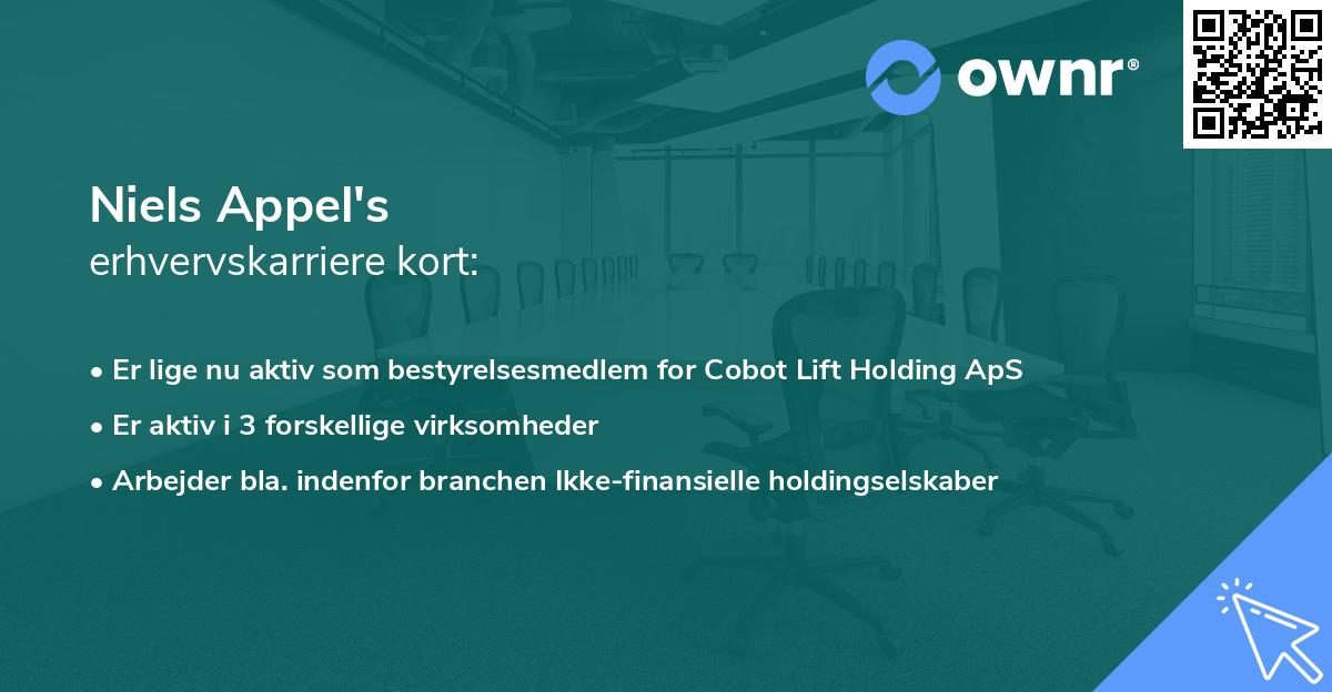 Niels Appel's erhvervskarriere kort