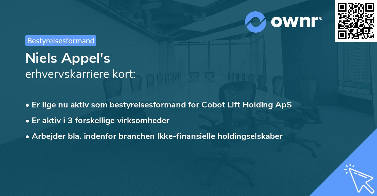 Niels Appel's erhvervskarriere kort