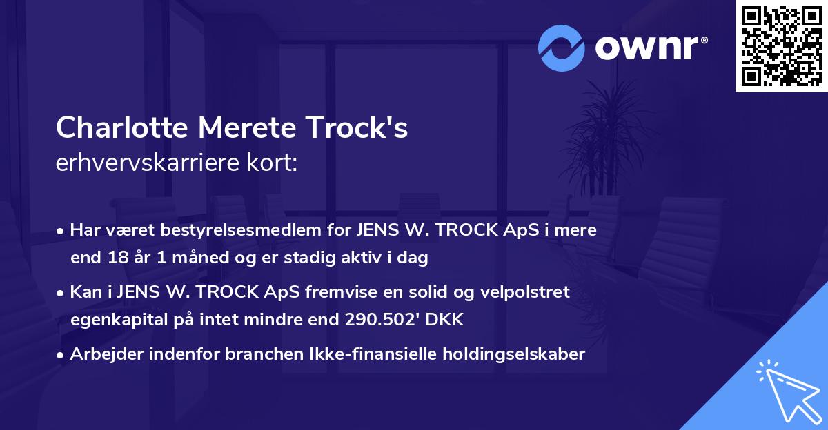 Charlotte Merete Trock's erhvervskarriere kort