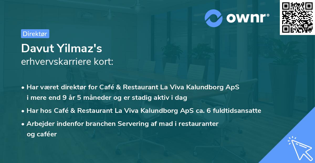 Davut Yilmaz's erhvervskarriere kort
