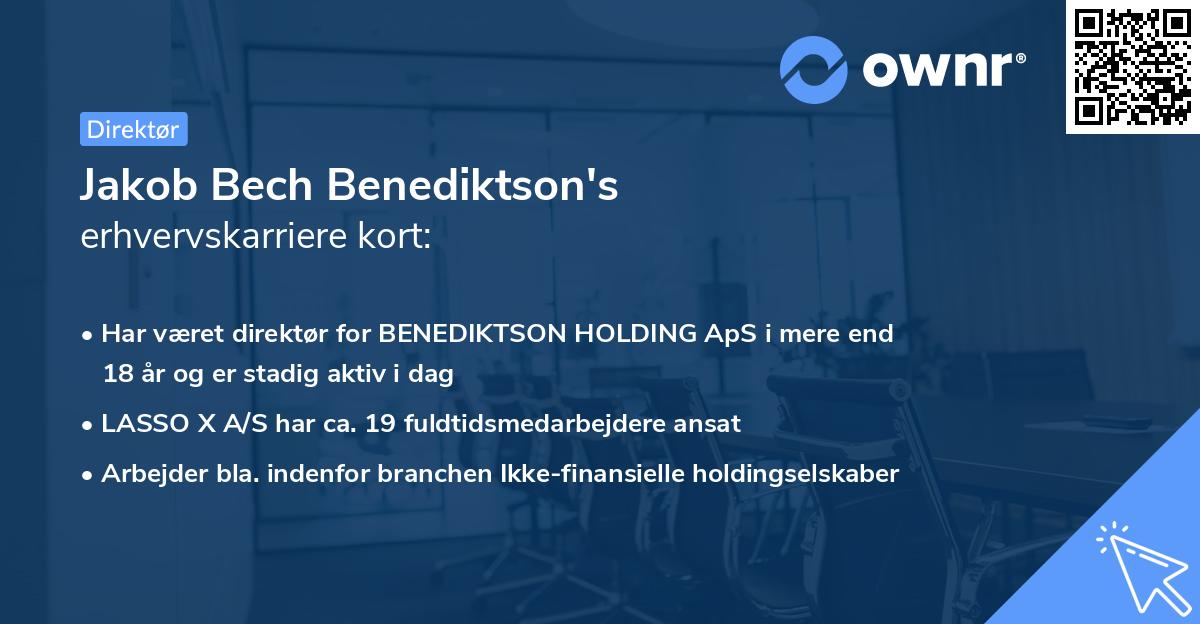 Jakob Bech Benediktson's erhvervskarriere kort