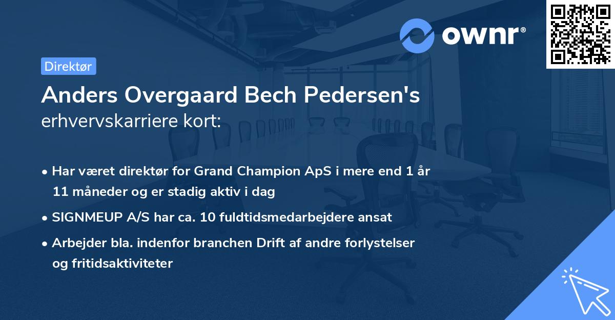 Anders Overgaard Bech Pedersen's erhvervskarriere kort