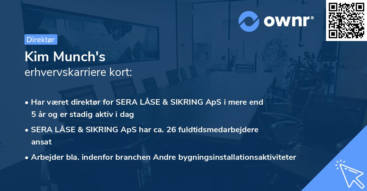 Kim Munch's erhvervskarriere kort