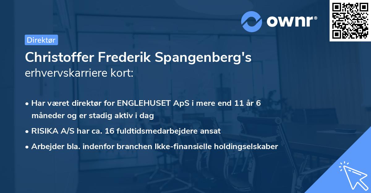 Christoffer Frederik Spangenberg's erhvervskarriere kort