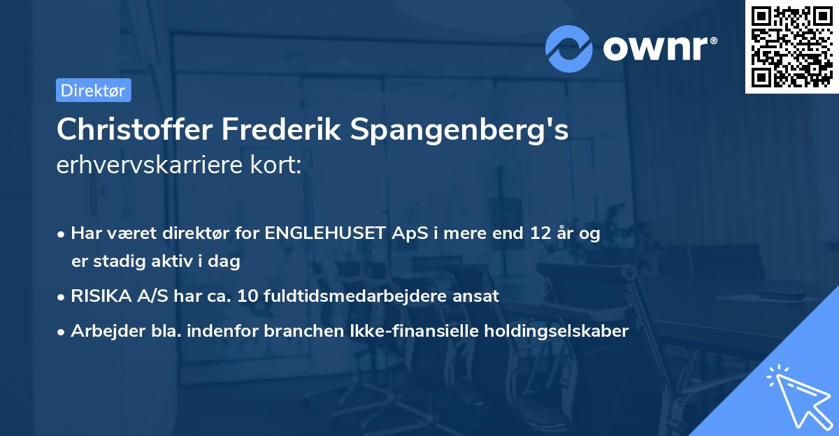 Christoffer Frederik Spangenberg's erhvervskarriere kort