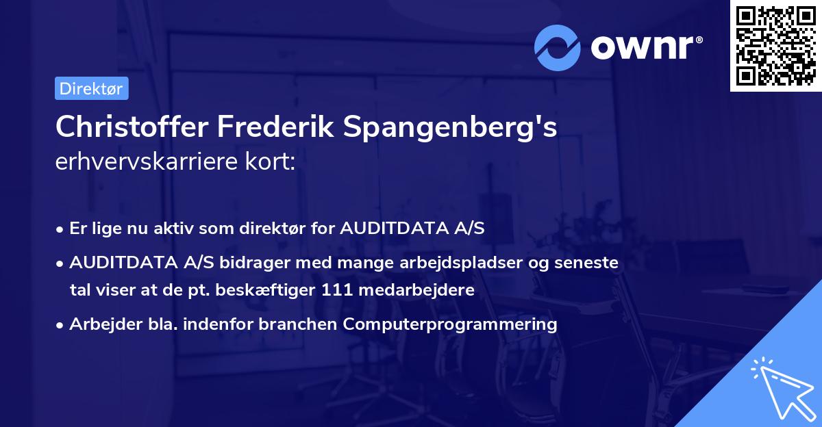 Christoffer Frederik Spangenberg's erhvervskarriere kort