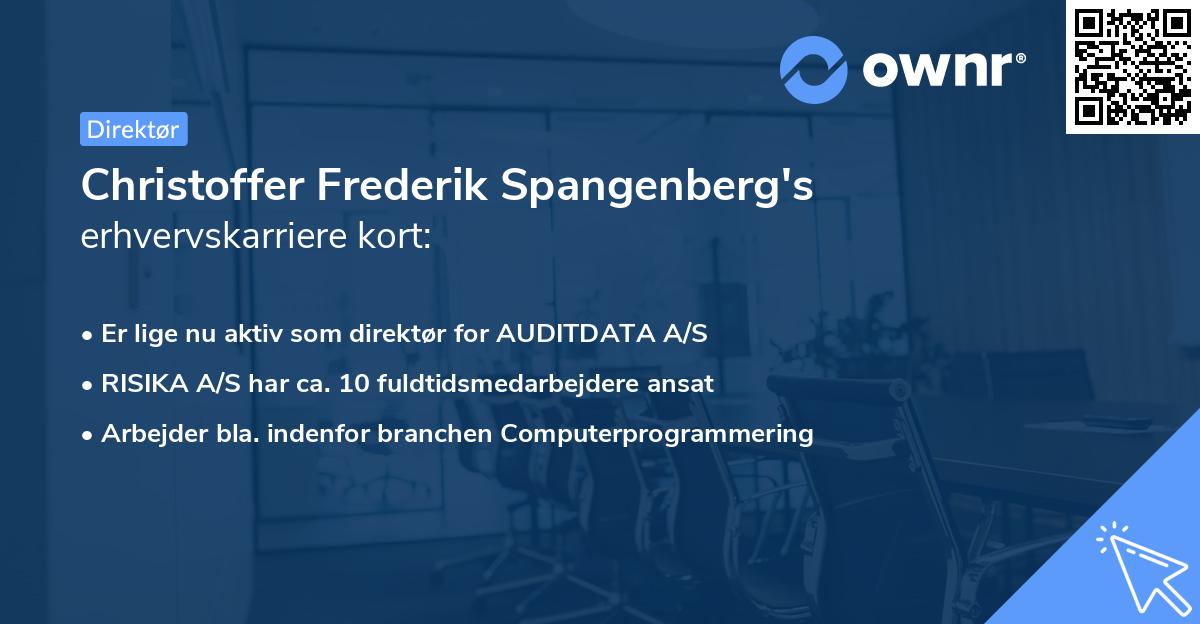 Christoffer Frederik Spangenberg's erhvervskarriere kort