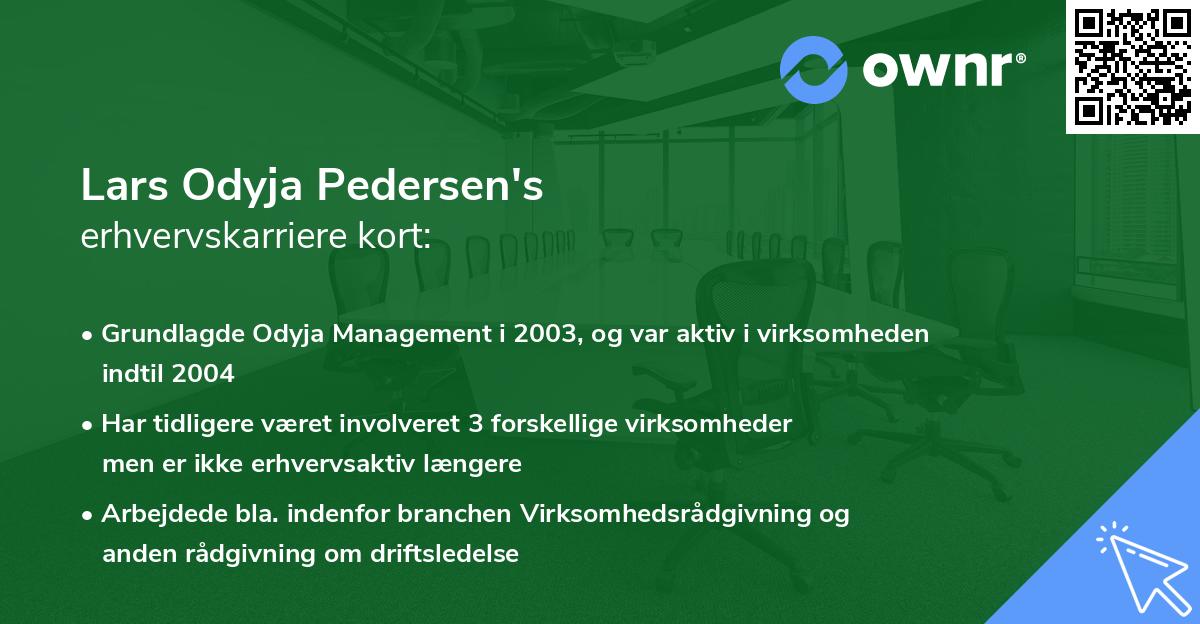Lars Odyja Pedersen's erhvervskarriere kort