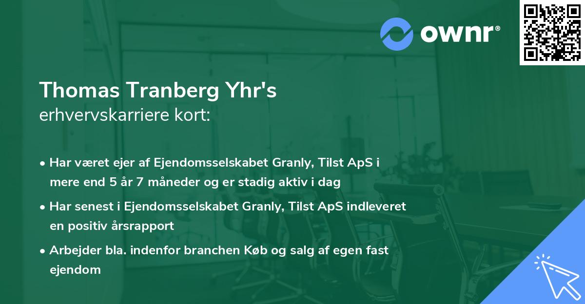 Thomas Tranberg Yhr's erhvervskarriere kort