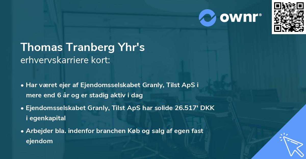 Thomas Tranberg Yhr's erhvervskarriere kort
