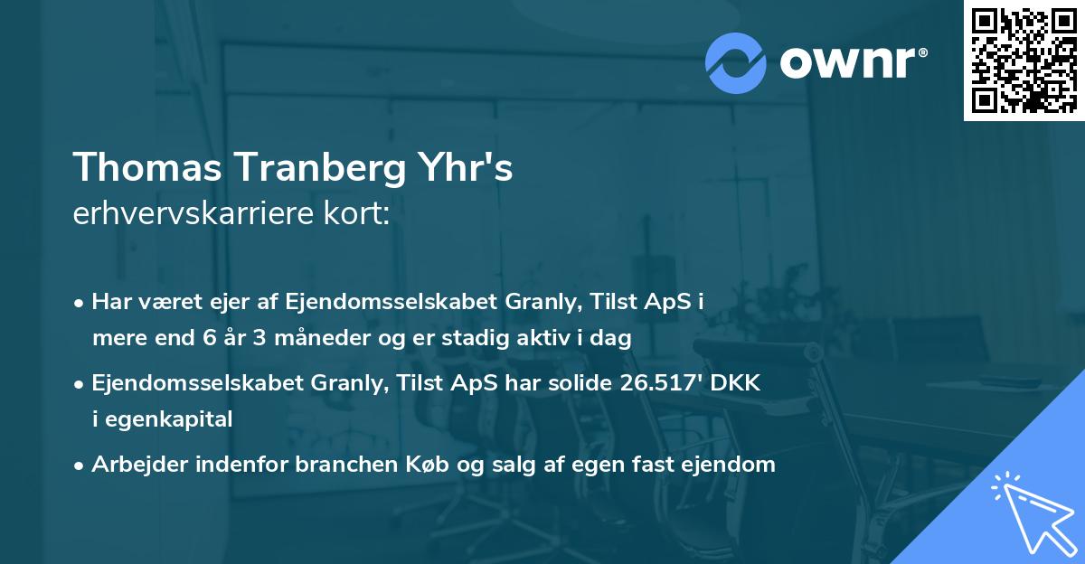 Thomas Tranberg Yhr's erhvervskarriere kort