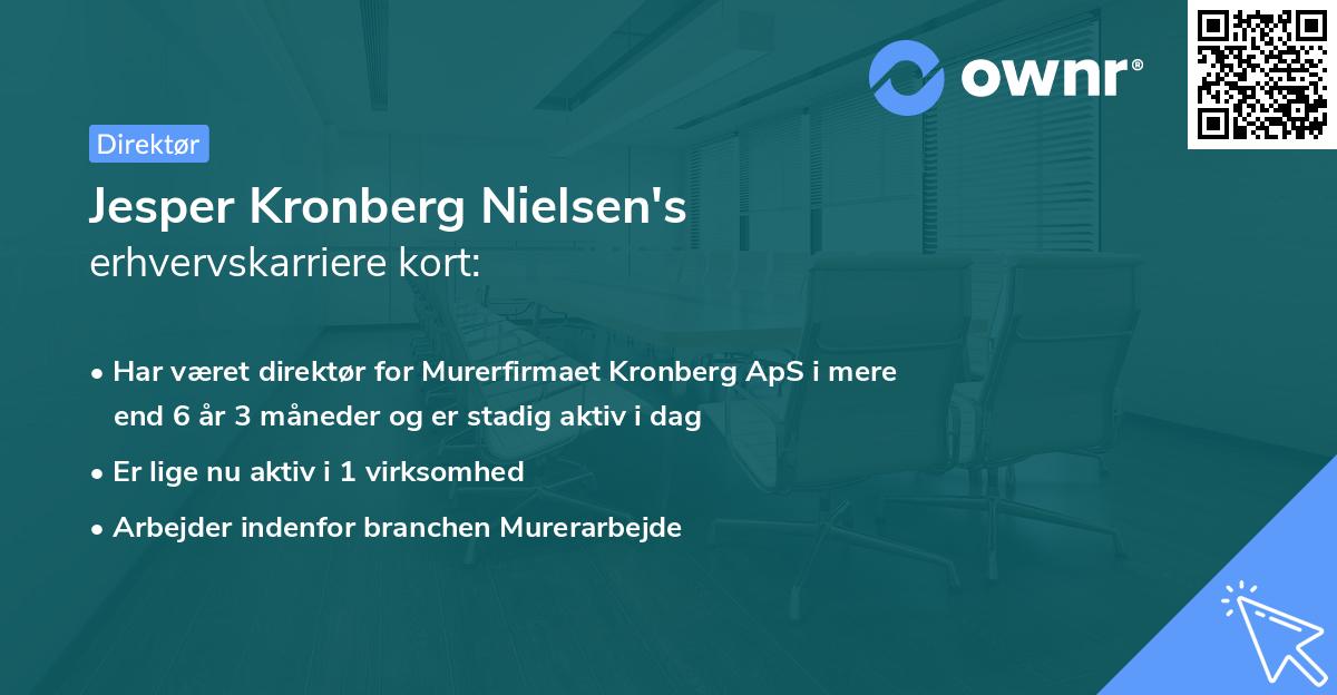 Jesper Kronberg Nielsen's erhvervskarriere kort