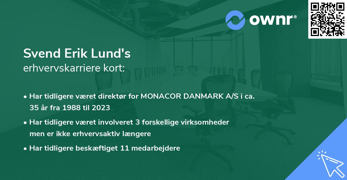 Svend Erik Lund's erhvervskarriere kort