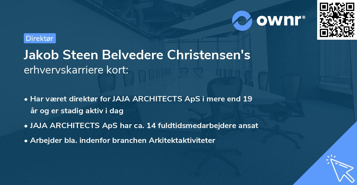 Jakob Steen Belvedere Christensen's erhvervskarriere kort