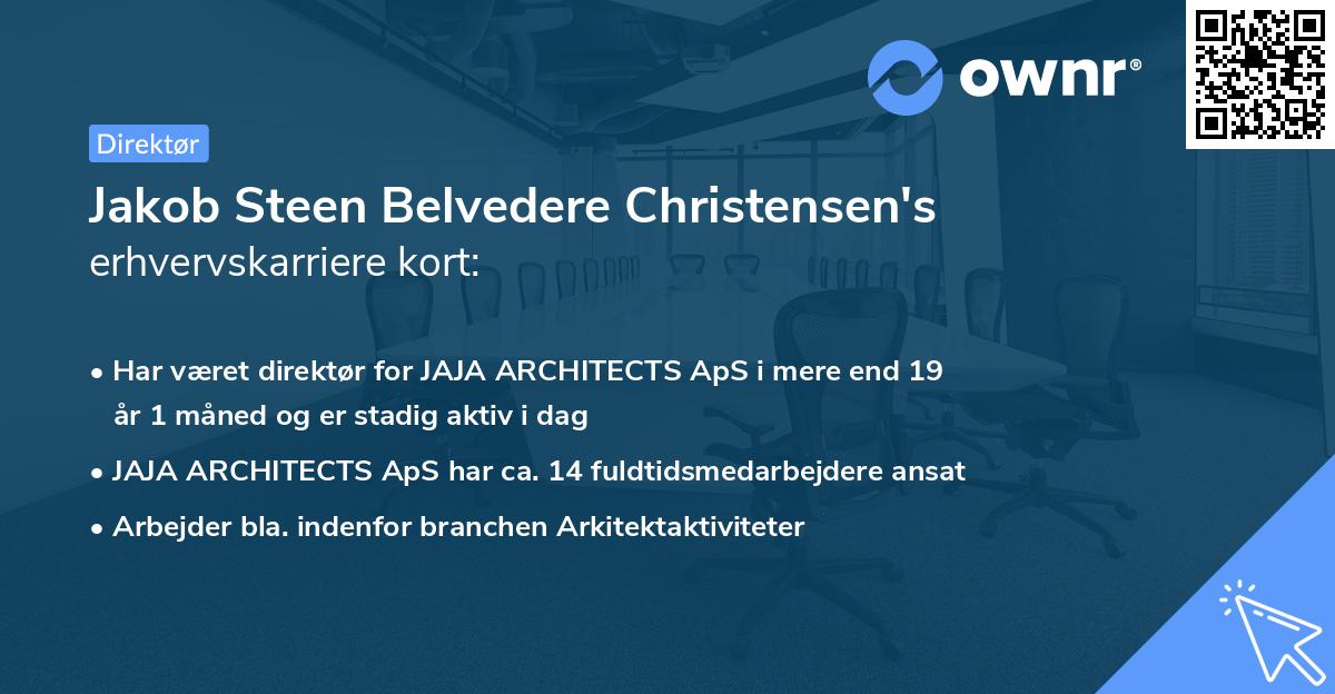 Jakob Steen Belvedere Christensen's erhvervskarriere kort