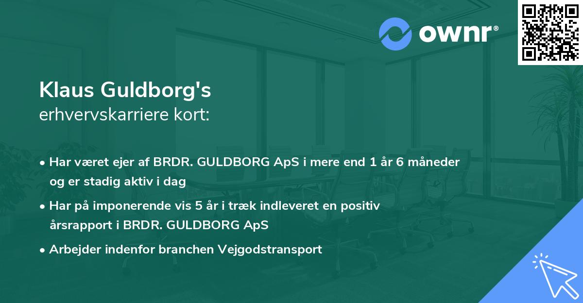 Klaus Guldborg's erhvervskarriere kort