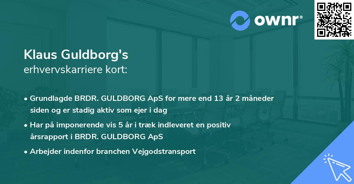 Klaus Guldborg's erhvervskarriere kort