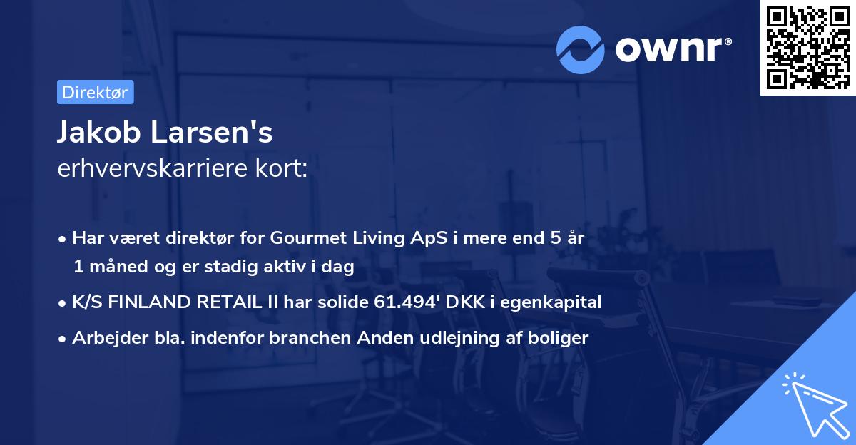 Jakob Larsen's erhvervskarriere kort