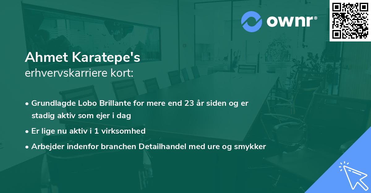 Ahmet Karatepe's erhvervskarriere kort