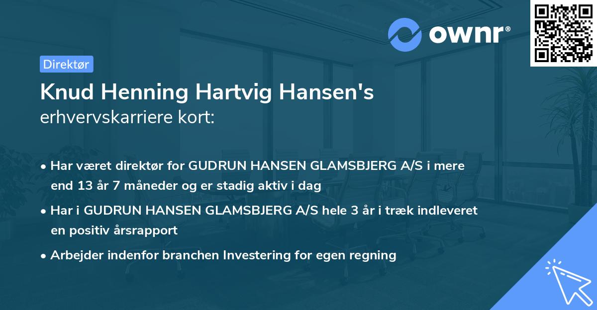 Knud Henning Hartvig Hansen's erhvervskarriere kort