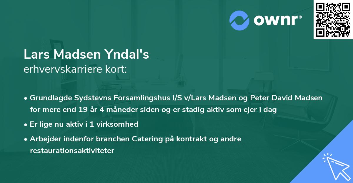 Lars Madsen Yndal's erhvervskarriere kort