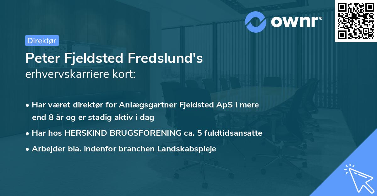 Peter Fjeldsted Fredslund's erhvervskarriere kort