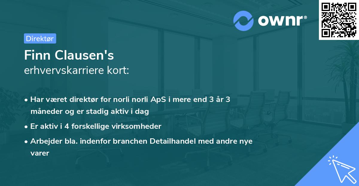 Finn Clausen's erhvervskarriere kort