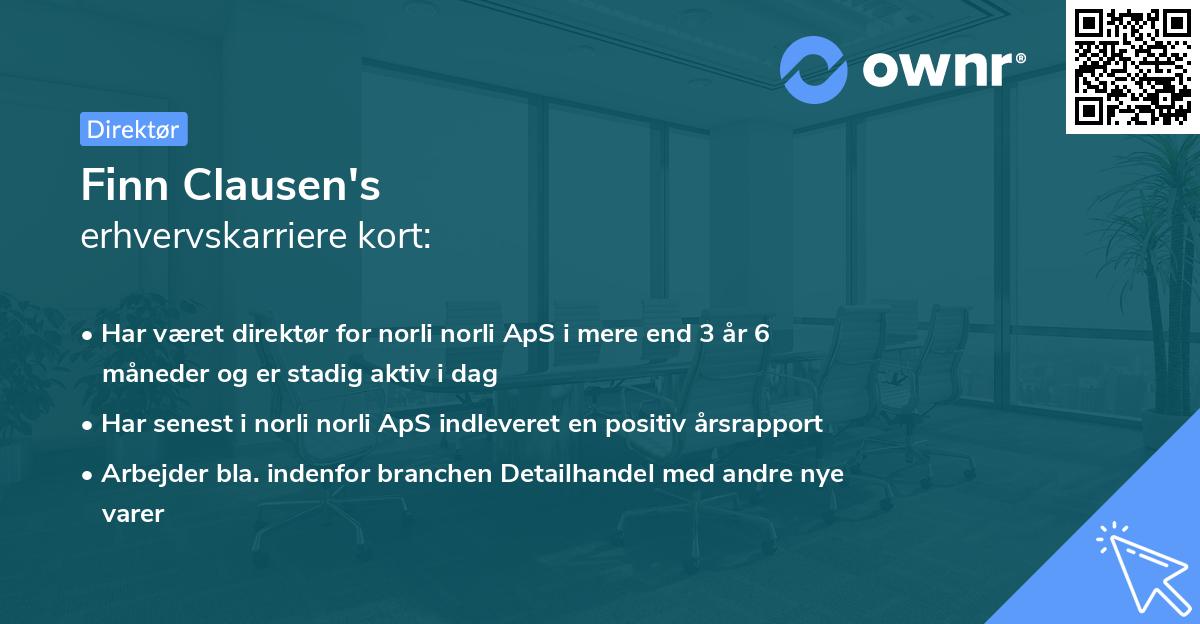 Finn Clausen's erhvervskarriere kort