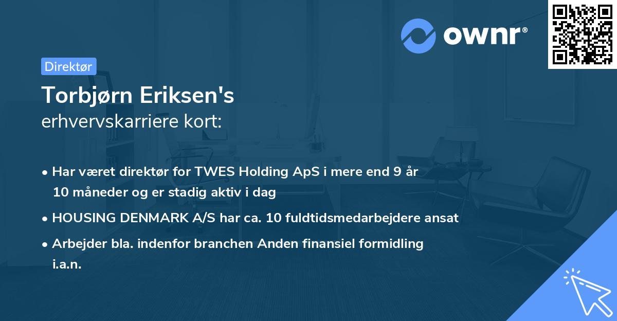Torbjørn Eriksen's erhvervskarriere kort