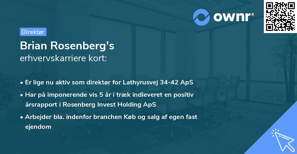 Brian Rosenberg's erhvervskarriere kort