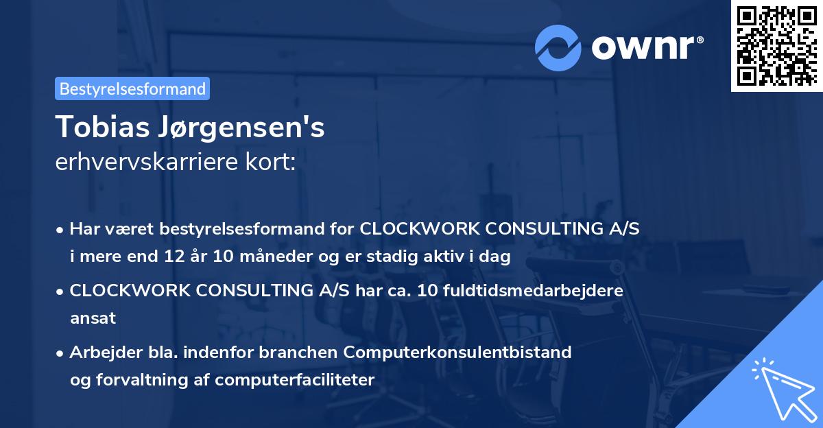 Tobias Jørgensen's erhvervskarriere kort