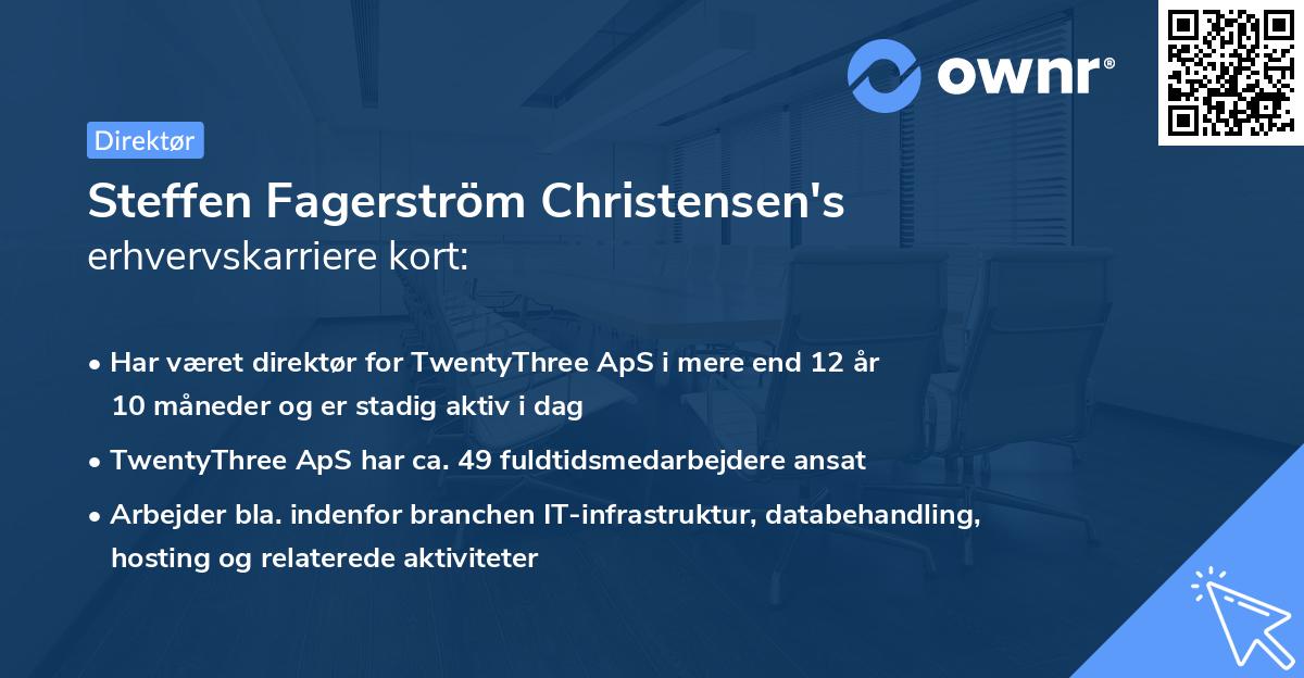 Steffen Fagerström Christensen's erhvervskarriere kort