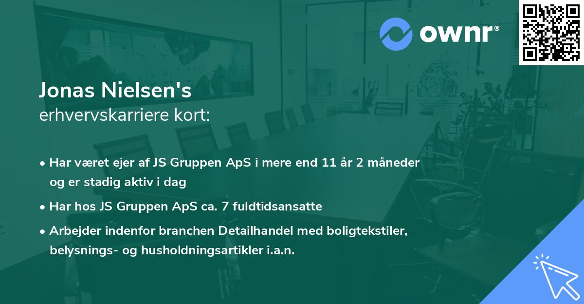 Jonas Nielsen's erhvervskarriere kort