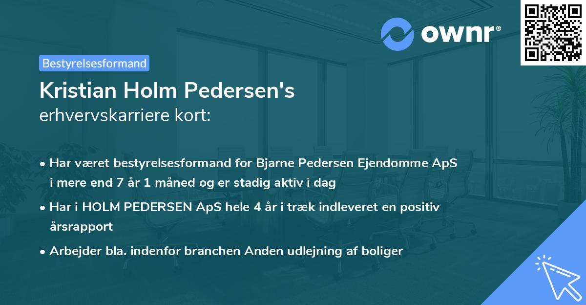 Kristian Holm Pedersen's erhvervskarriere kort