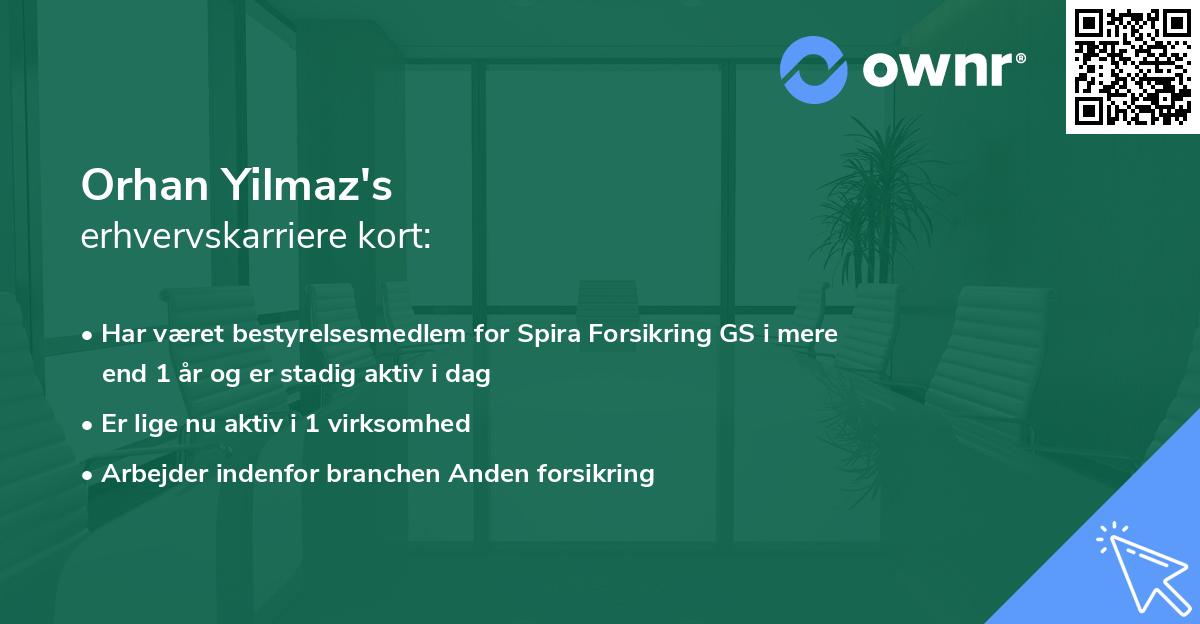 Orhan Yilmaz's erhvervskarriere kort