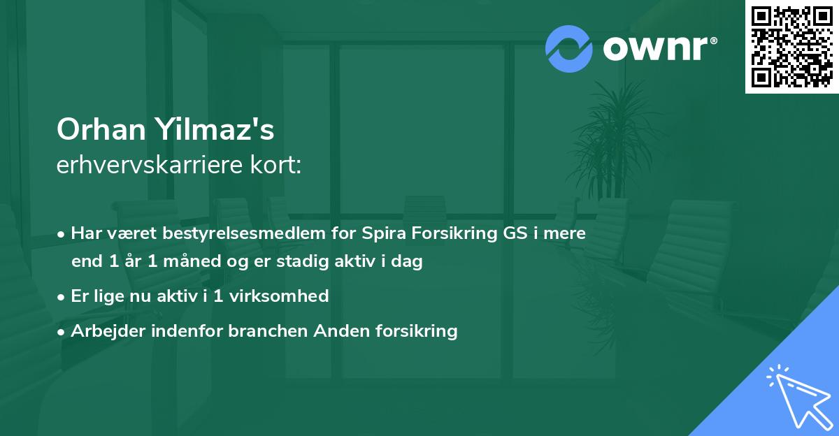 Orhan Yilmaz's erhvervskarriere kort