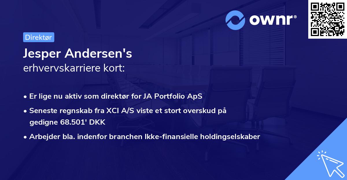 Jesper Andersen's erhvervskarriere kort