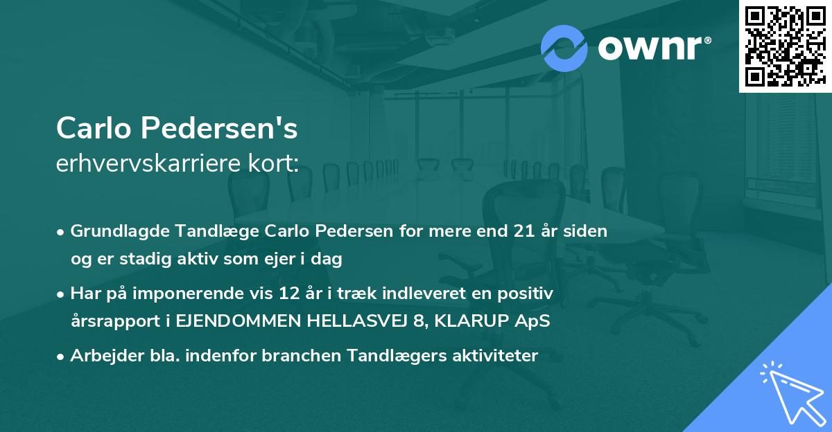 Carlo Pedersen's erhvervskarriere kort