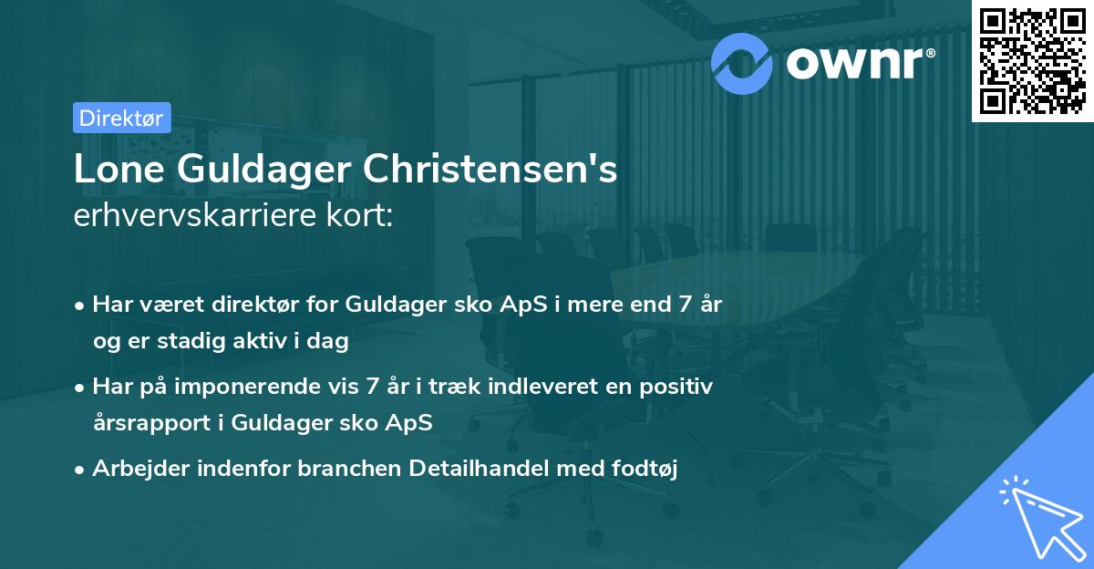 Lone Guldager Christensen's erhvervskarriere kort